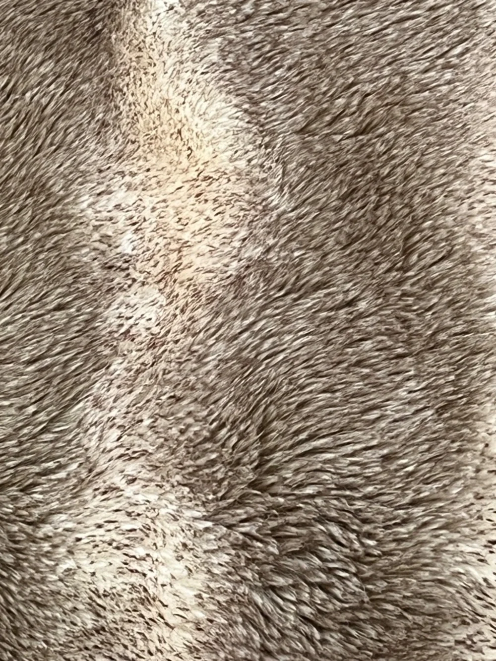 POTTERY BARN Taupe / Cream / Rust Ombre Faux Fur Throw